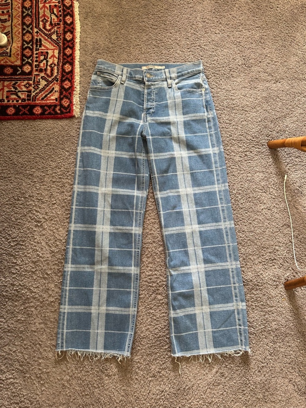 Hudson Rosie Plaid Jeans